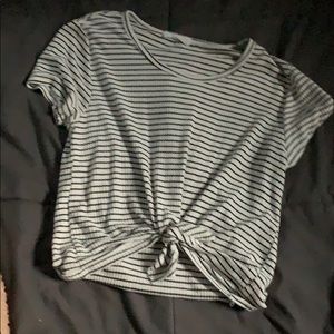 black and white striped tank top